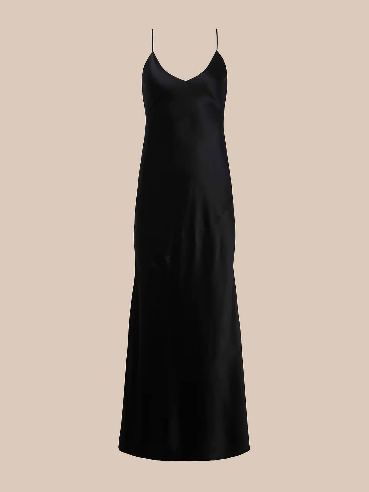 Jodie Silk Slip Dress in Black | L'AGENCE