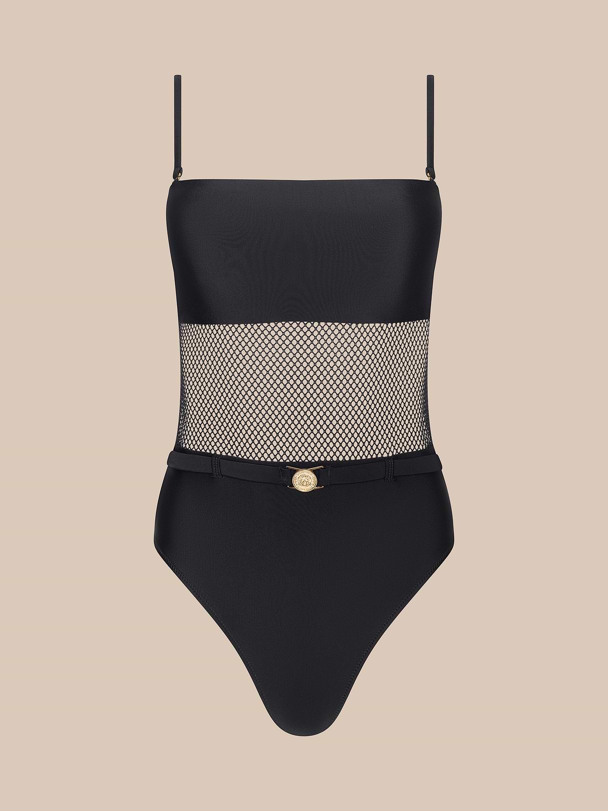 Emilia Bandeau One-Piece Swimsuit in Black/White | L'AGENCE