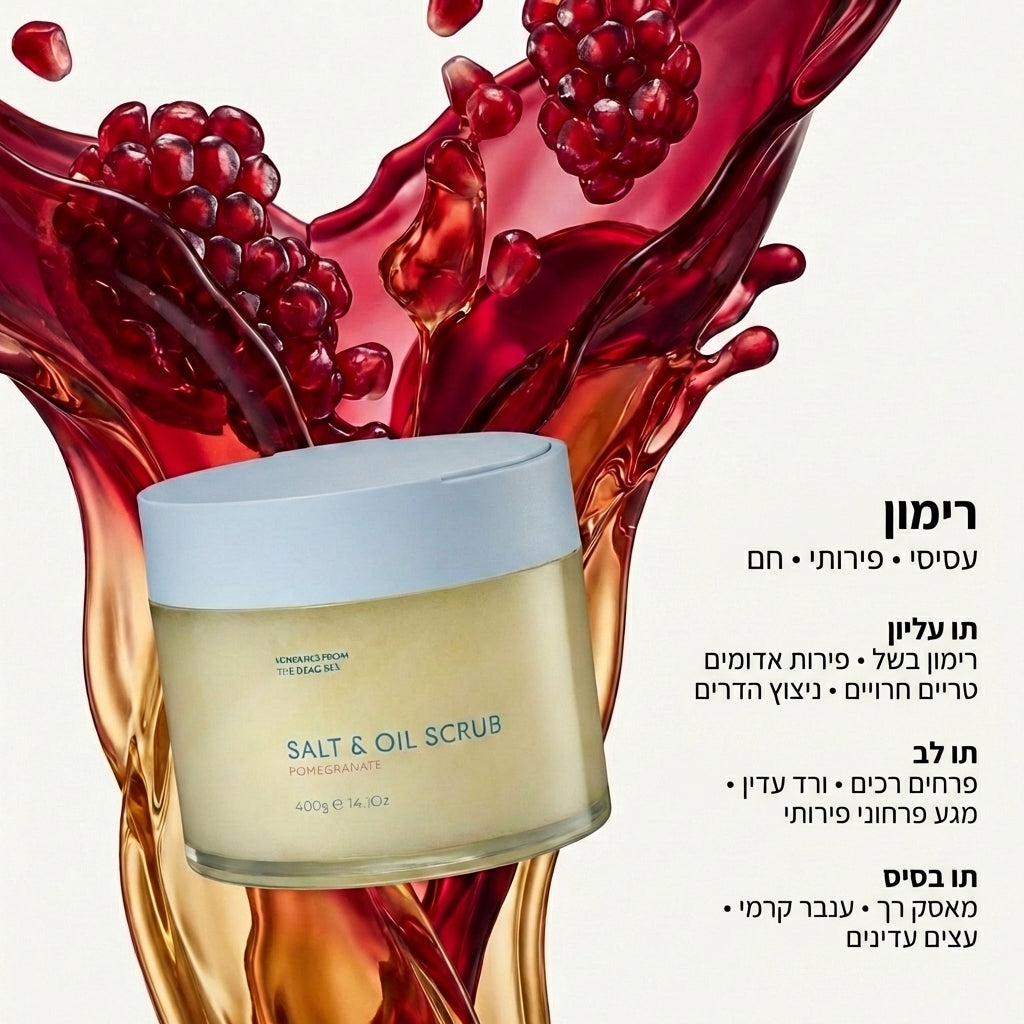 פילינג גוף מעושר בשמנים -רימונים