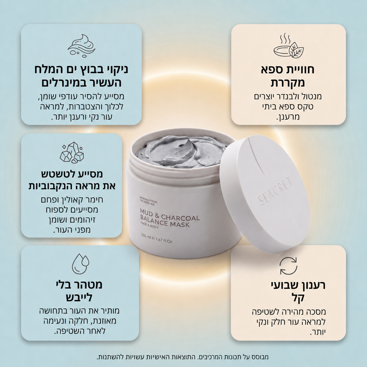 מסכת פחם וחימר לפנים ולגוף