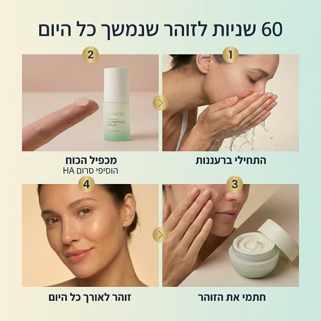 מארז זוהר ואנטי אייגינג: קרם עשיר+ סרום HA+ מי זוהר מיסט ותיק מתנה