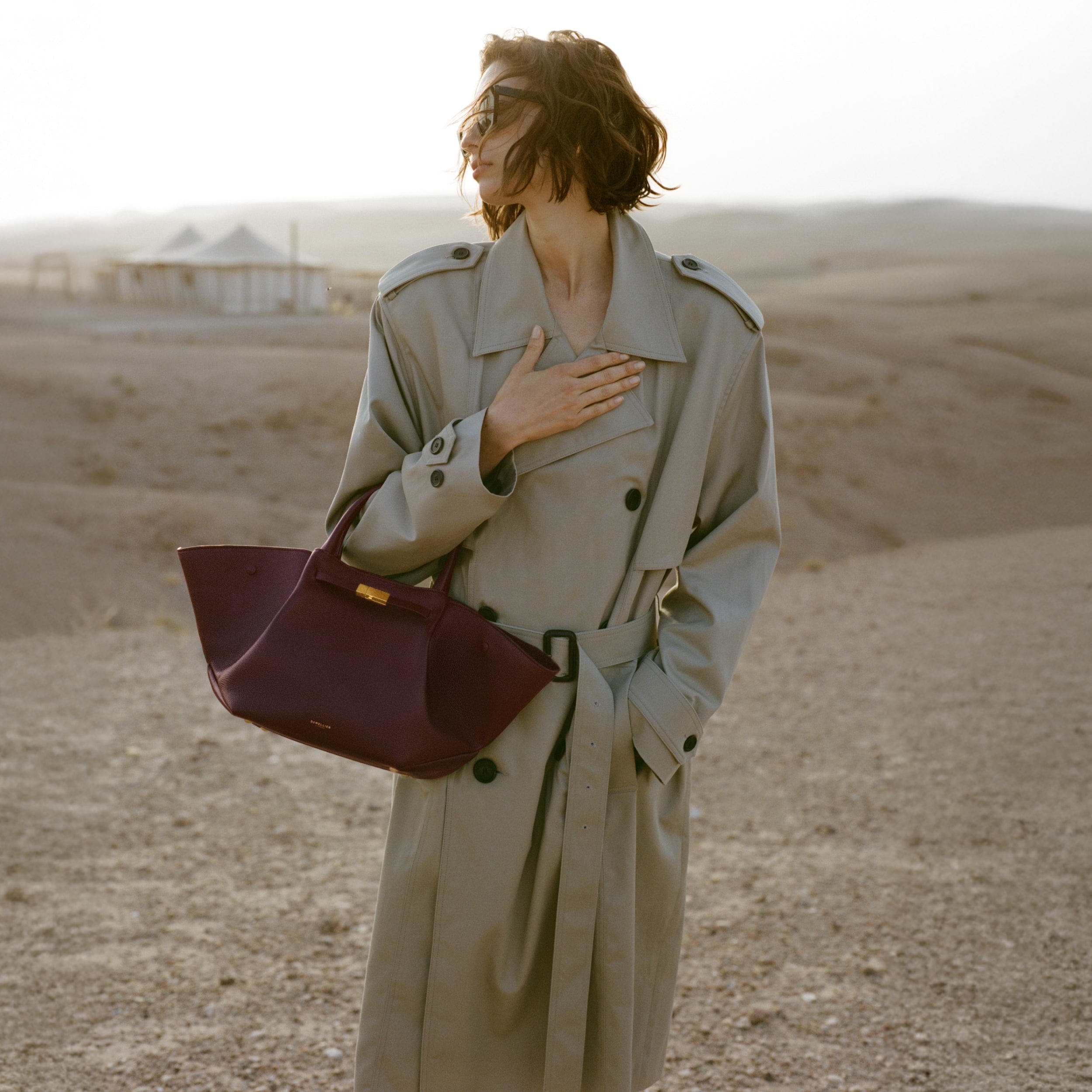 The Midi New York | Burgundy Small Grain | DeMellier