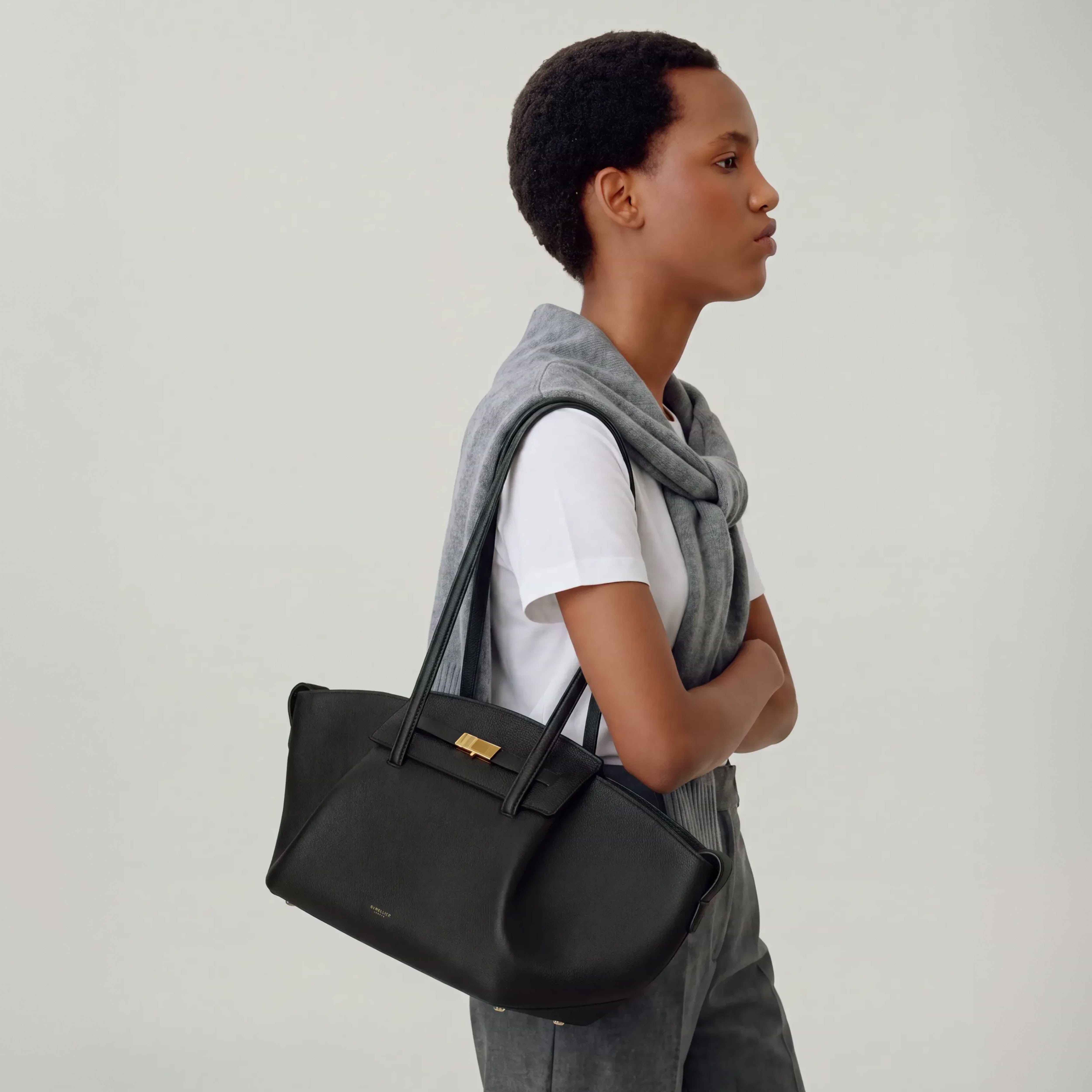 The Midi Brooklyn｜ダークチョコレート クロコエフェクト｜DeMellier