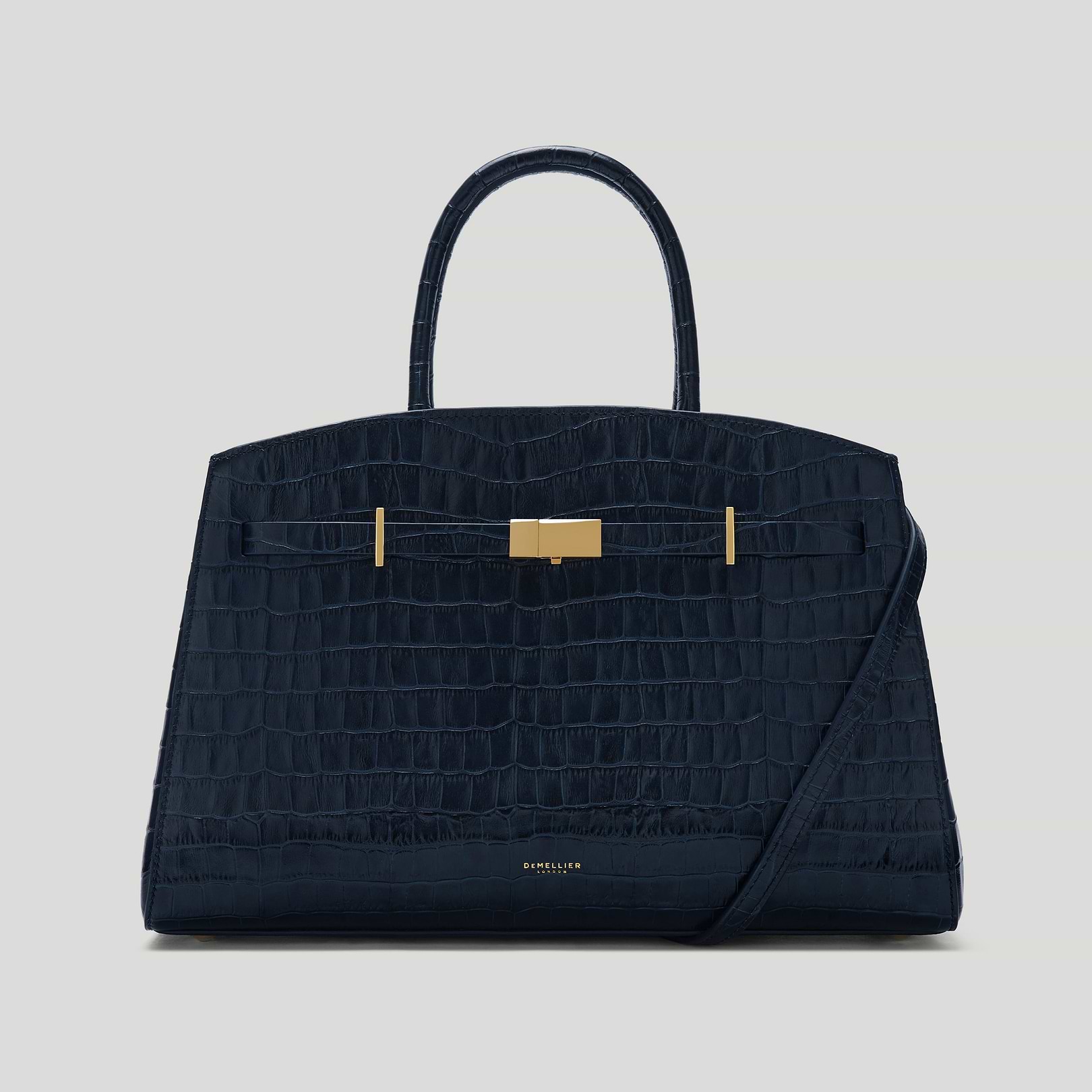 Grece Ghanem x The Midi Hudson - Dark navy croc-effect