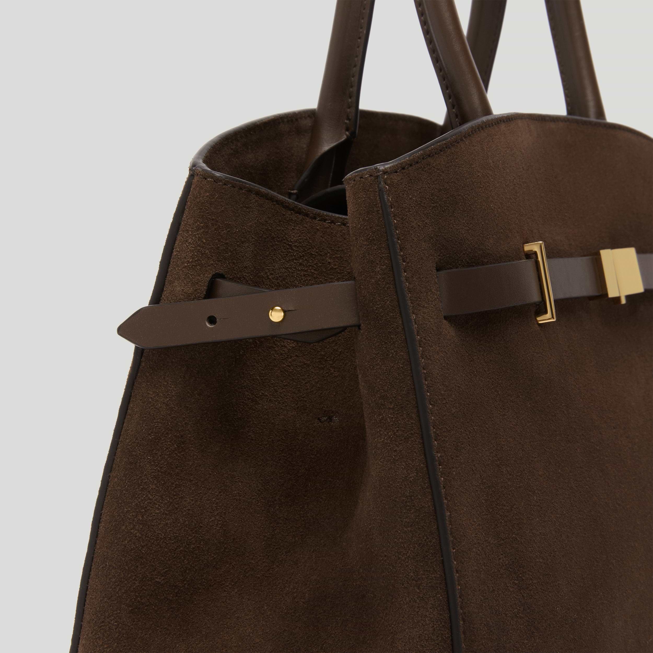 The Midi Hudson | Mocha Suede & Mocha Smooth | DeMellier