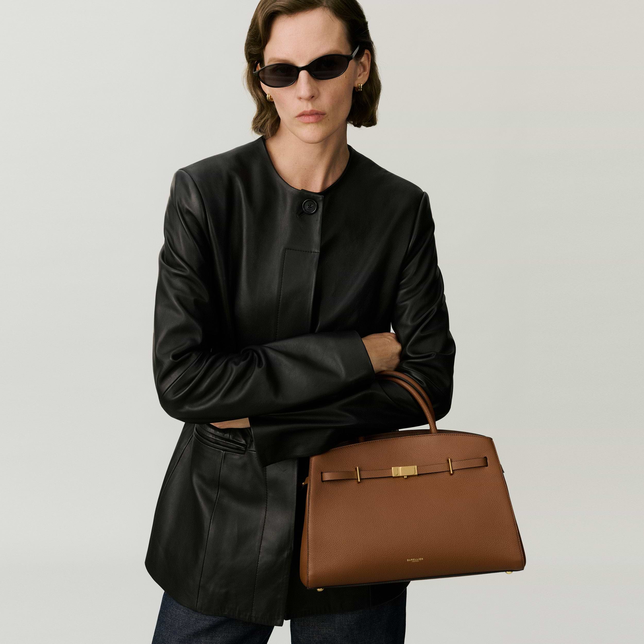 The Midi Hudson | Tan Small Grain | DeMellier
