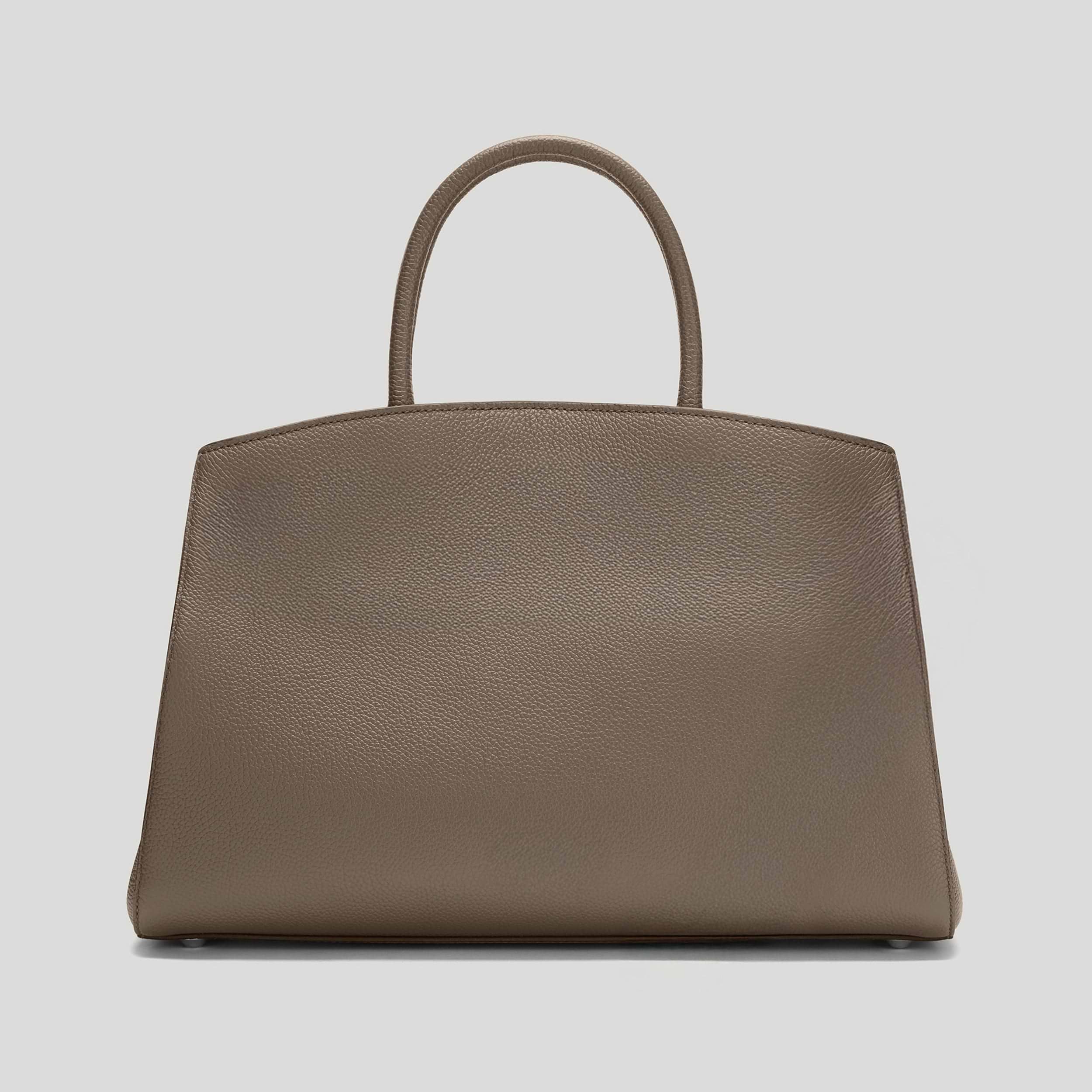 The Midi Hudson | Dark Taupe Small Grain | DeMellier