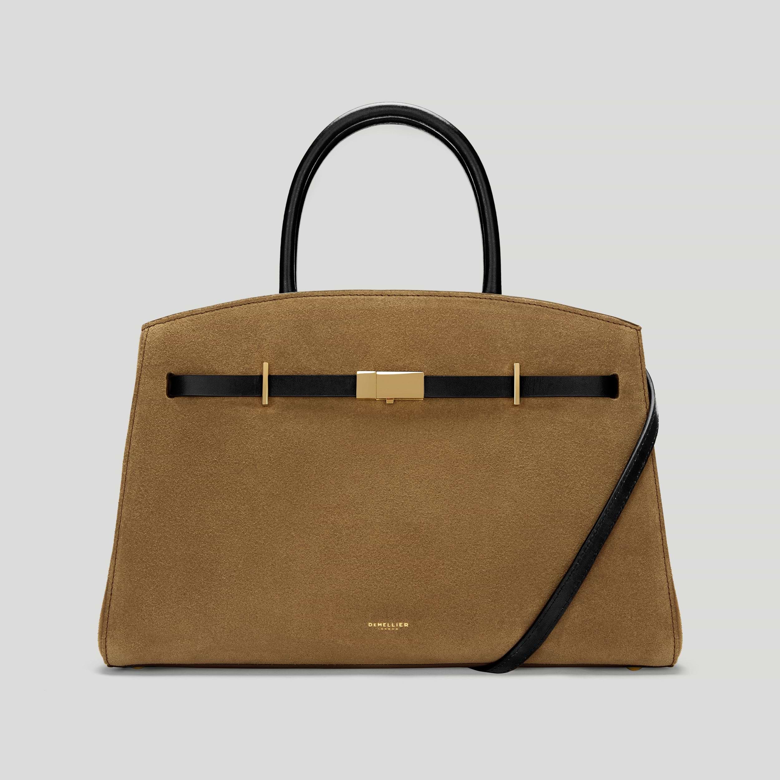 The Midi Hudson | Tobacco Suede & Black Smooth | DeMellier
