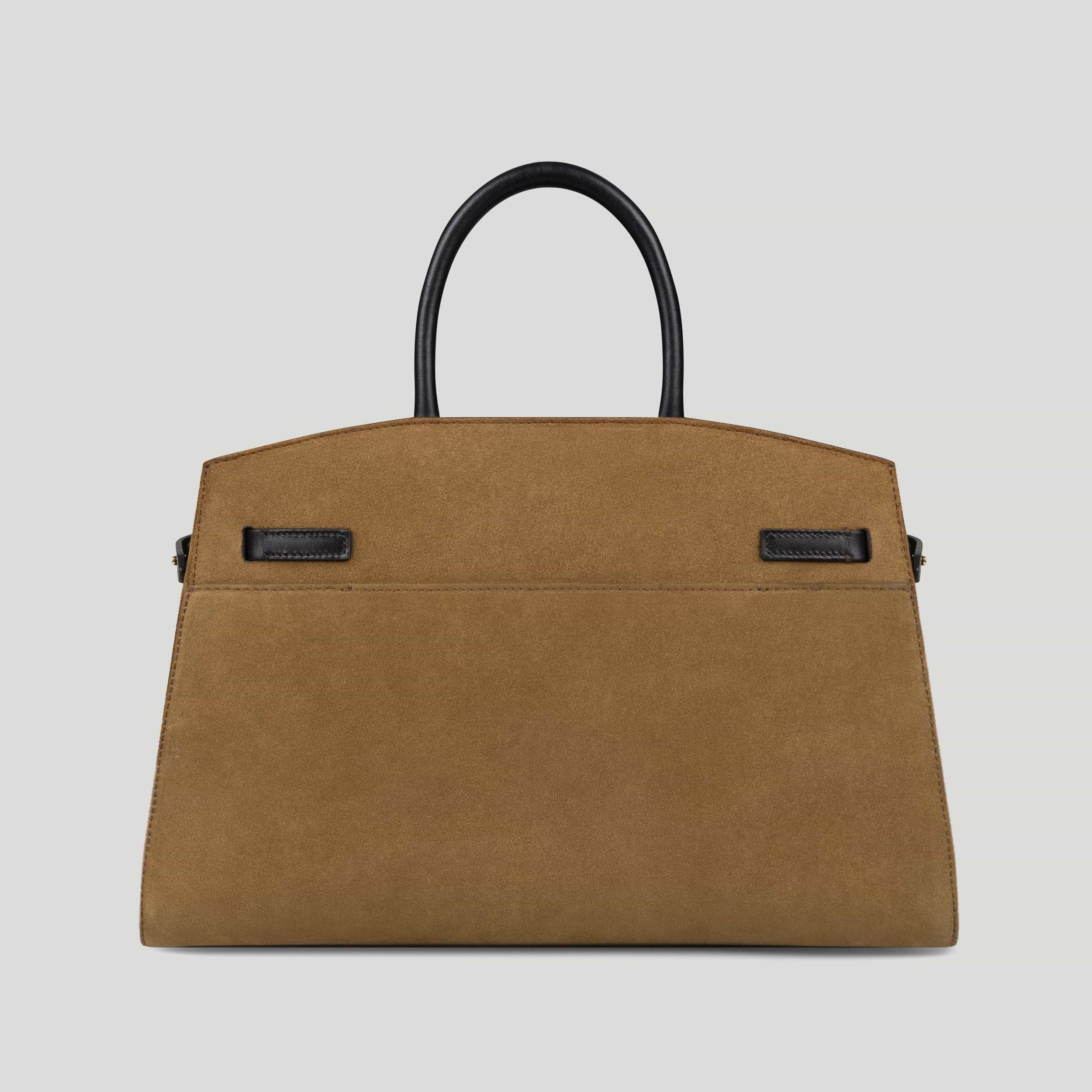 The Midi Hudson | Tobacco Suede & Black Smooth | DeMellier