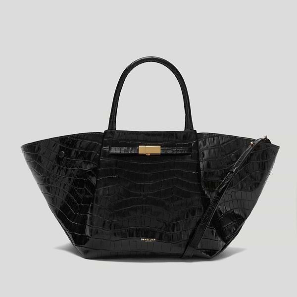 The Midi New York crossbody bag black croc 1
