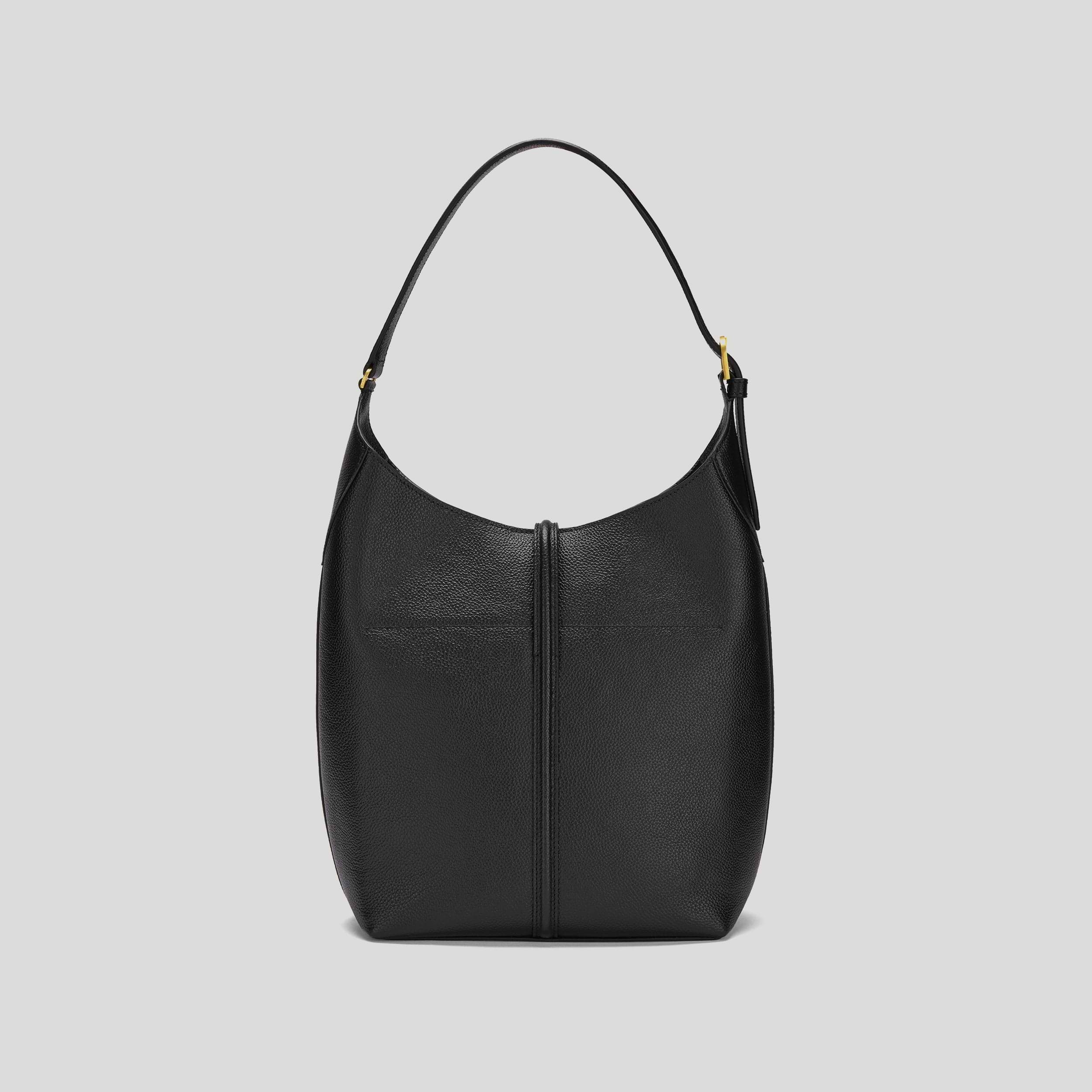 The Siena Bucket | Black Small Grain | DeMellier