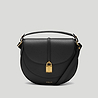 The Siena saddle crossbody bag black small grain 1