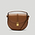 The Siena saddle crossbody bag tan small grain 1
