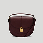 The siena saddle crossbody bag burgundy small grain 1