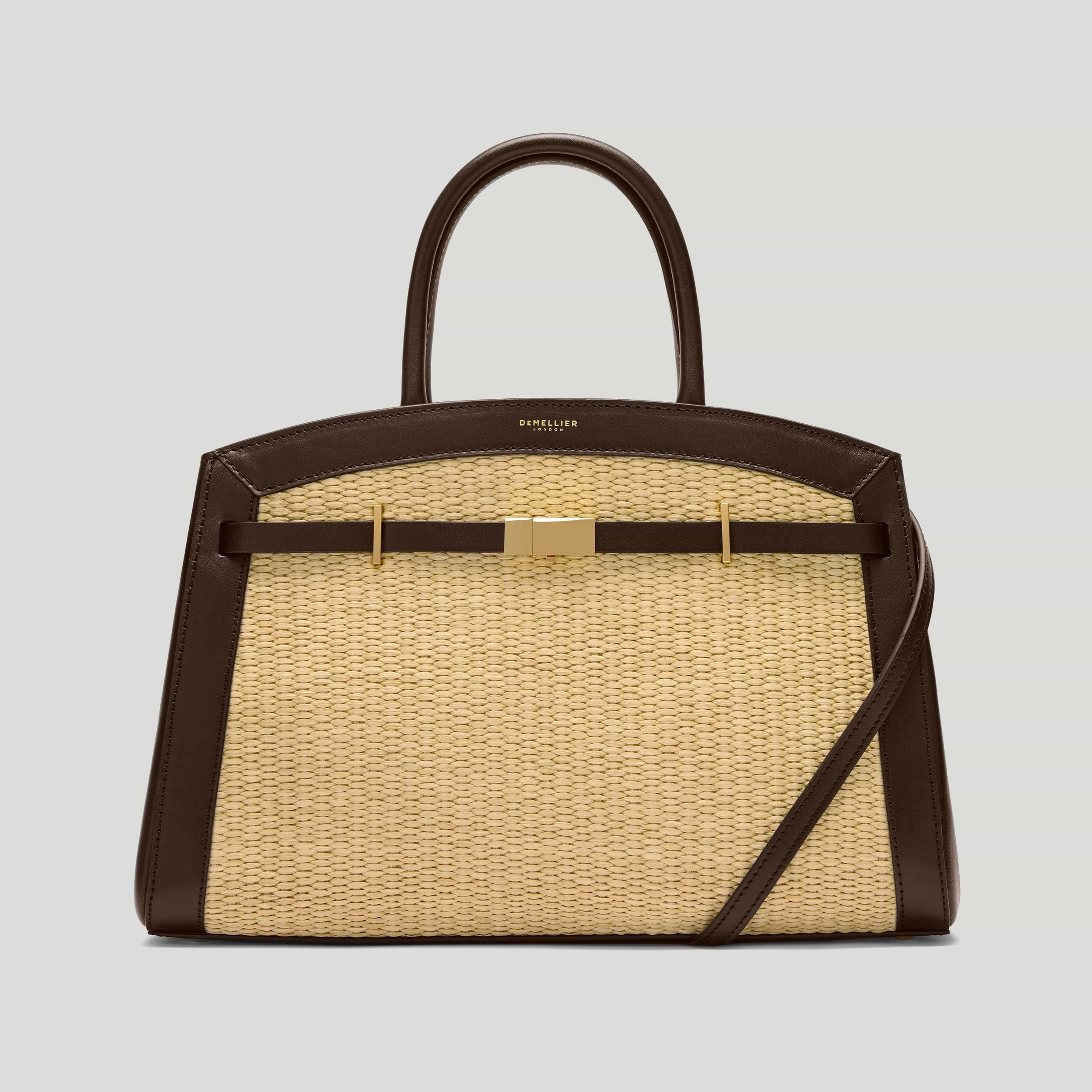 The Midi Hudson | Warm Raffia & Mocha Smooth | DeMellier The Midi Hudson | Warm Raffia & Mocha Smooth | DeMellier