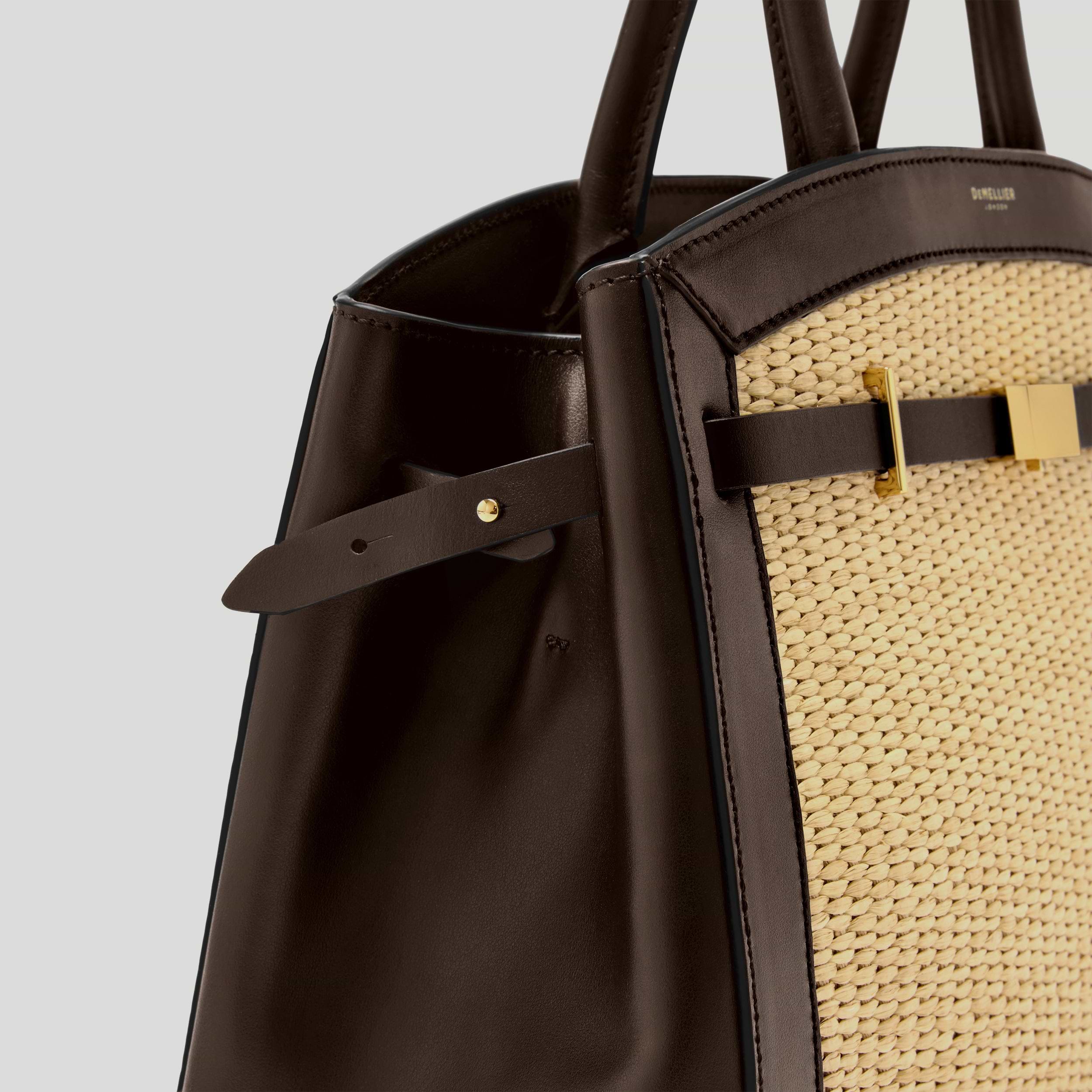 The Midi Hudson | Warm Raffia & Mocha Smooth | DeMellier