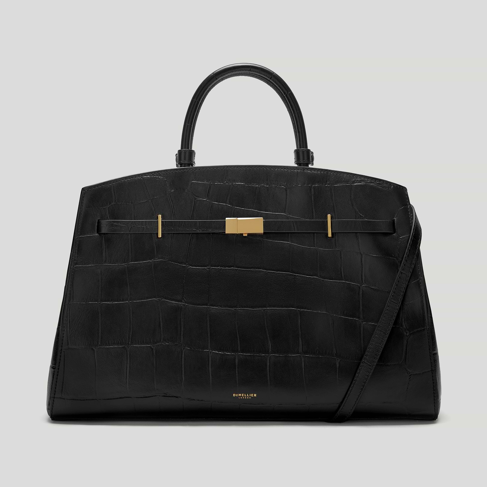The Hudson - Black large croc-effect