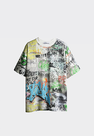 Ashluxe Wall Graffiti T-Shirt White