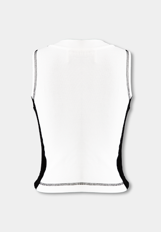 Ashluxe Threaded  Tank Top White Black