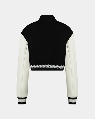 Ashluxe Female Varsity Jacket Black White