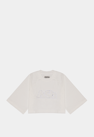 Ashluxe Bling Crop Tee White