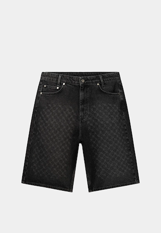 Daily Paper Laser Monogram Denim Shorts V2 Black