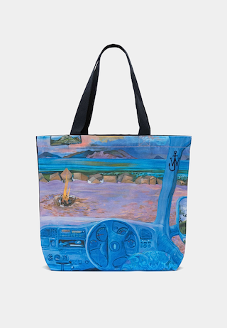 JW Anderson Canvas Motor Sport Tote Blue