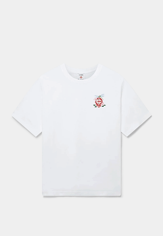 Casablanca Dragonfly Floral Printed Oversized T-Shirt White