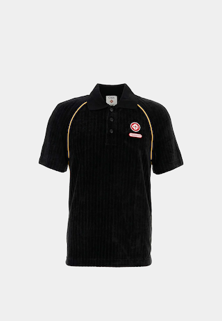 Casablanca Rib Velour Raglan Polo Black