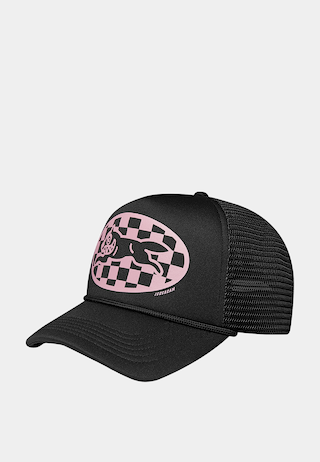 Bbc Checker Running Dog Trucker Cap Black
