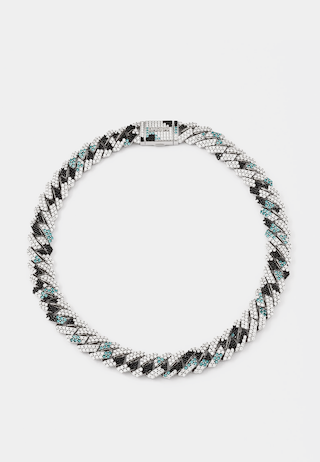 Darkai Camo Prong Pav Necklace Multi Stones