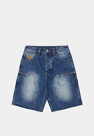 Bbc Distressed Astro Denim Carpenter Shorts Blue