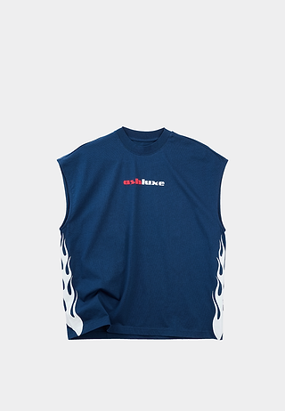 Flame Tank Top Blue