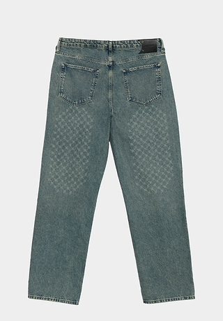 Daily Paper Faded Monogram Amba Jeans V2 Bleached Denim Blue