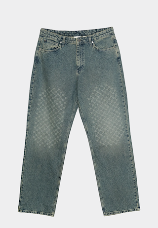 Daily Paper Faded Monogram Amba Jeans V2 Bleached Denim Blue