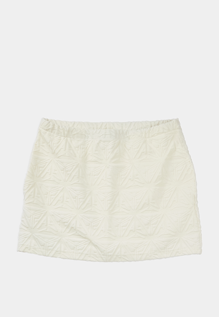 Monogram Plush A Line Mini Skirt White