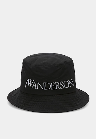 JW Anderson Logo Embroidery Bucket Hat Black