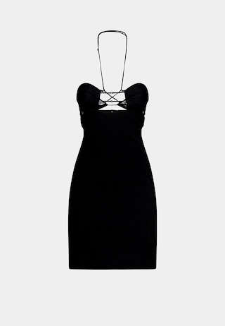 NENSI DOJAKA Hilma Halterneck Mini Dress - Black
