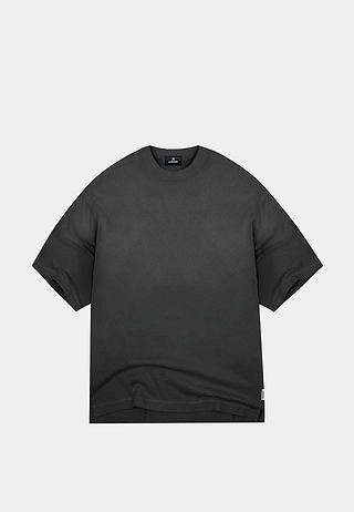 Represent Stepped Hem T-Shirt Stained Black