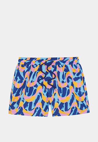 Frescobol Rio JB Printed Swim Short - Booth Blue & Booth Purple