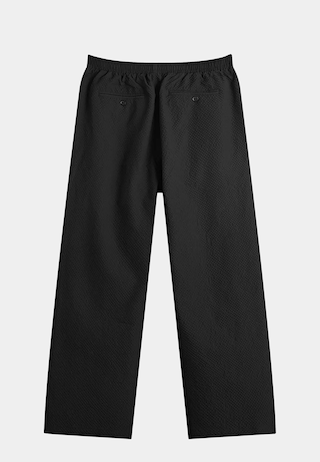 Mki Miyuki Zoku Seercucker Wide Leg Trousers Black