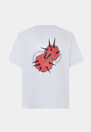 GCDS Spikey Dice Oversize T-Shirt White