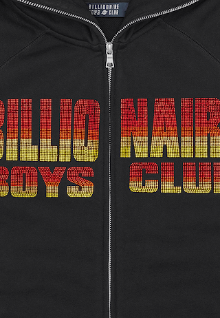 Bbc Straight Logo Gradient Diamonte Popover Hood Black