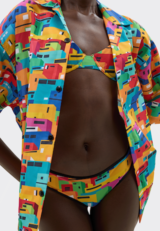 Urban Mosaic Print Bikini Brief