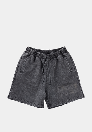 Ashluxe Vintage Acid Wash Shorts Black