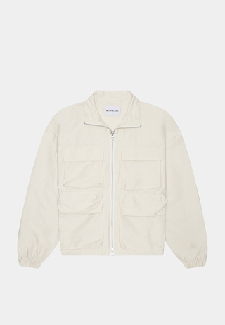 Mki Miyuki Zoku Washed Cotton Nylon Track Jacket Bone