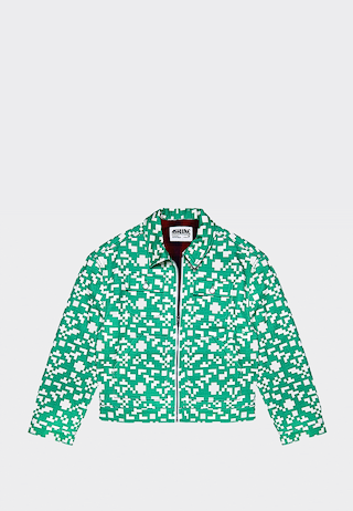Ashluxe Pixel Denim Jacket Green