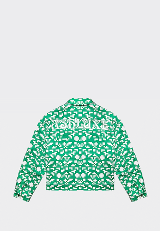 Ashluxe Pixel Denim Jacket Green