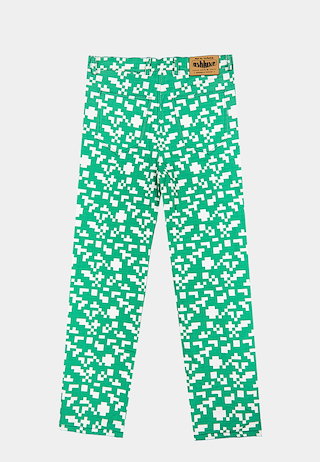 Ashluxe Pixel Denim Pant Green