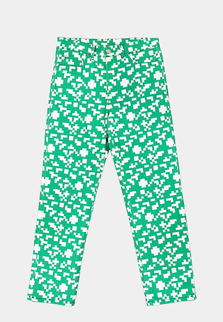 Ashluxe Pixel Denim Pant Green